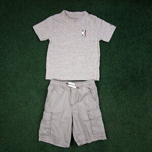 Tommy Hilfiger Boys 2pc Set: Gray T-Shirt (Size 4) & Cargo Shorts (Size 6)